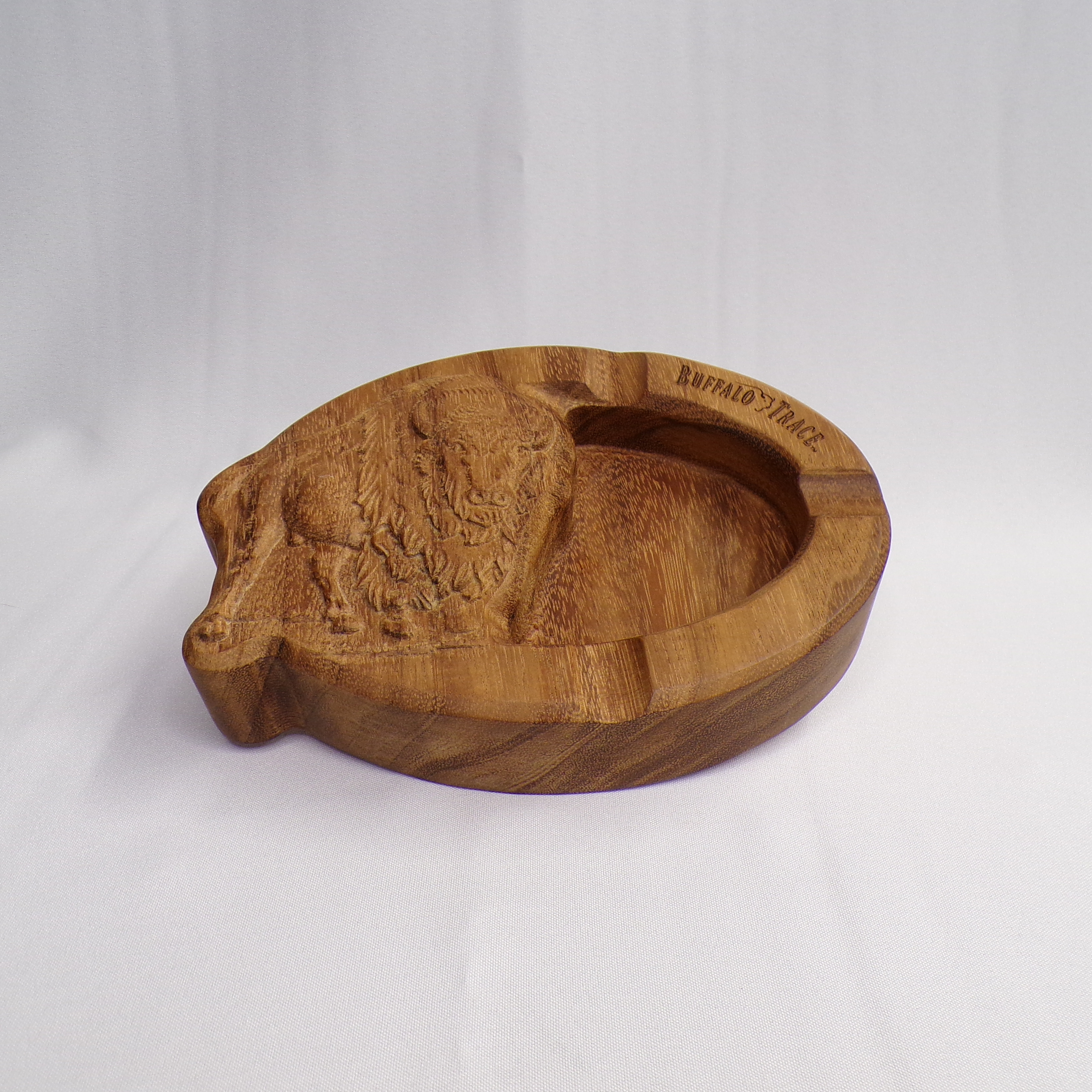 Buffalo Trace Carved Wooden Ashtray