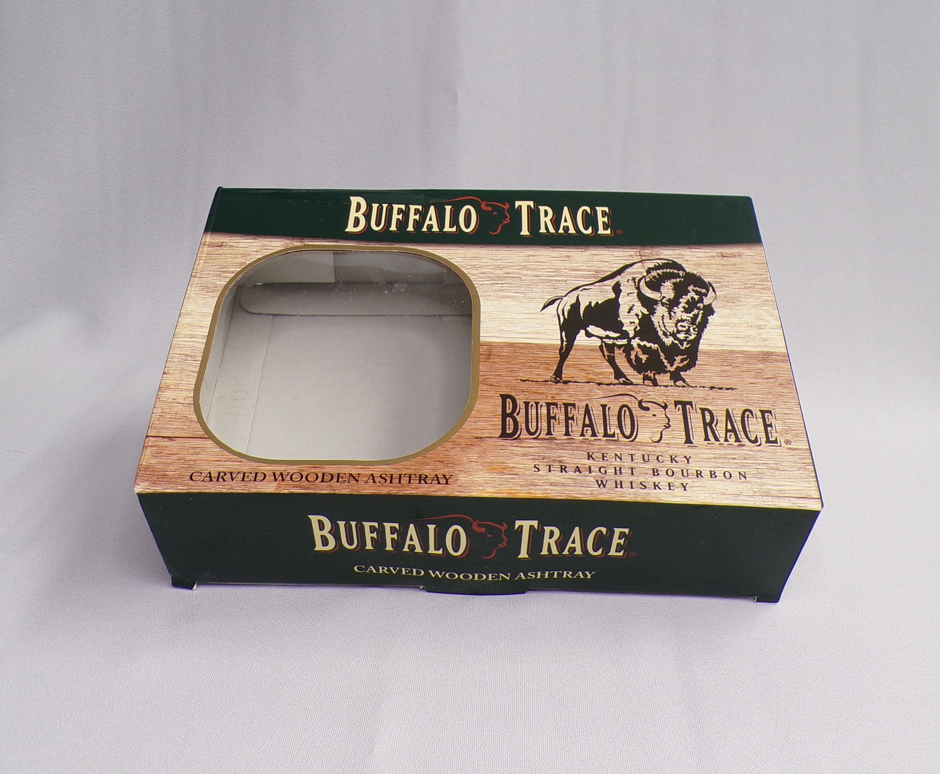 Buffalo Trace Carved Wooden Ashtray