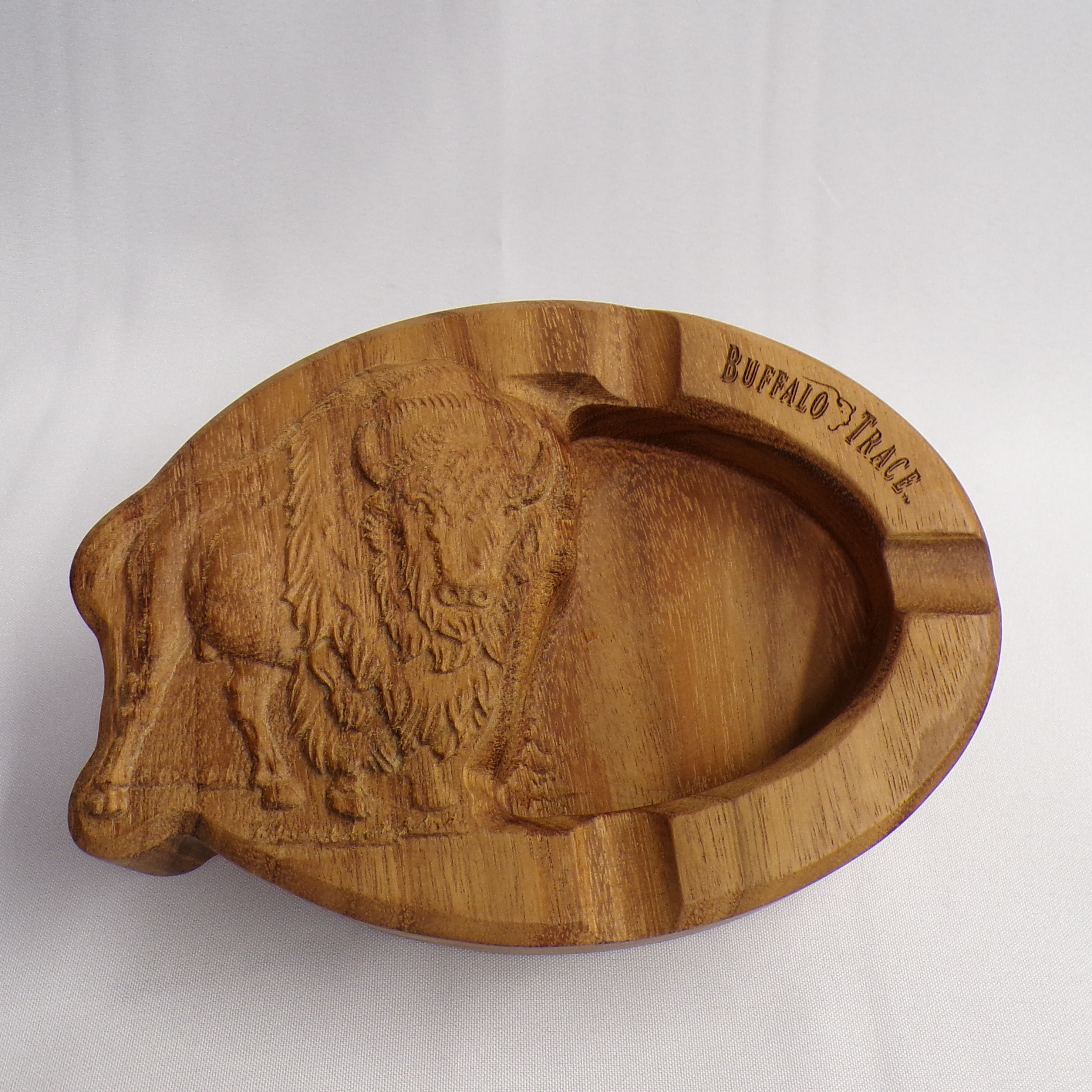 Buffalo Trace Carved Wooden Ashtray
